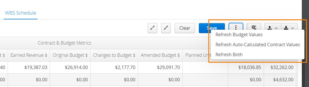 wbs-budget-tab-refresh-menu-options.jpg