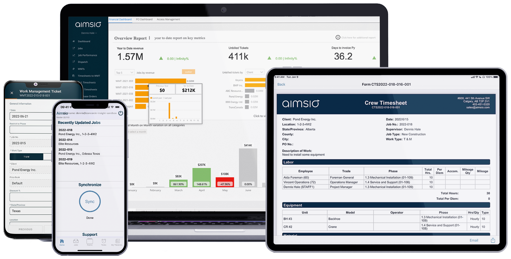 Aimsio on desktop, tablet and mobile